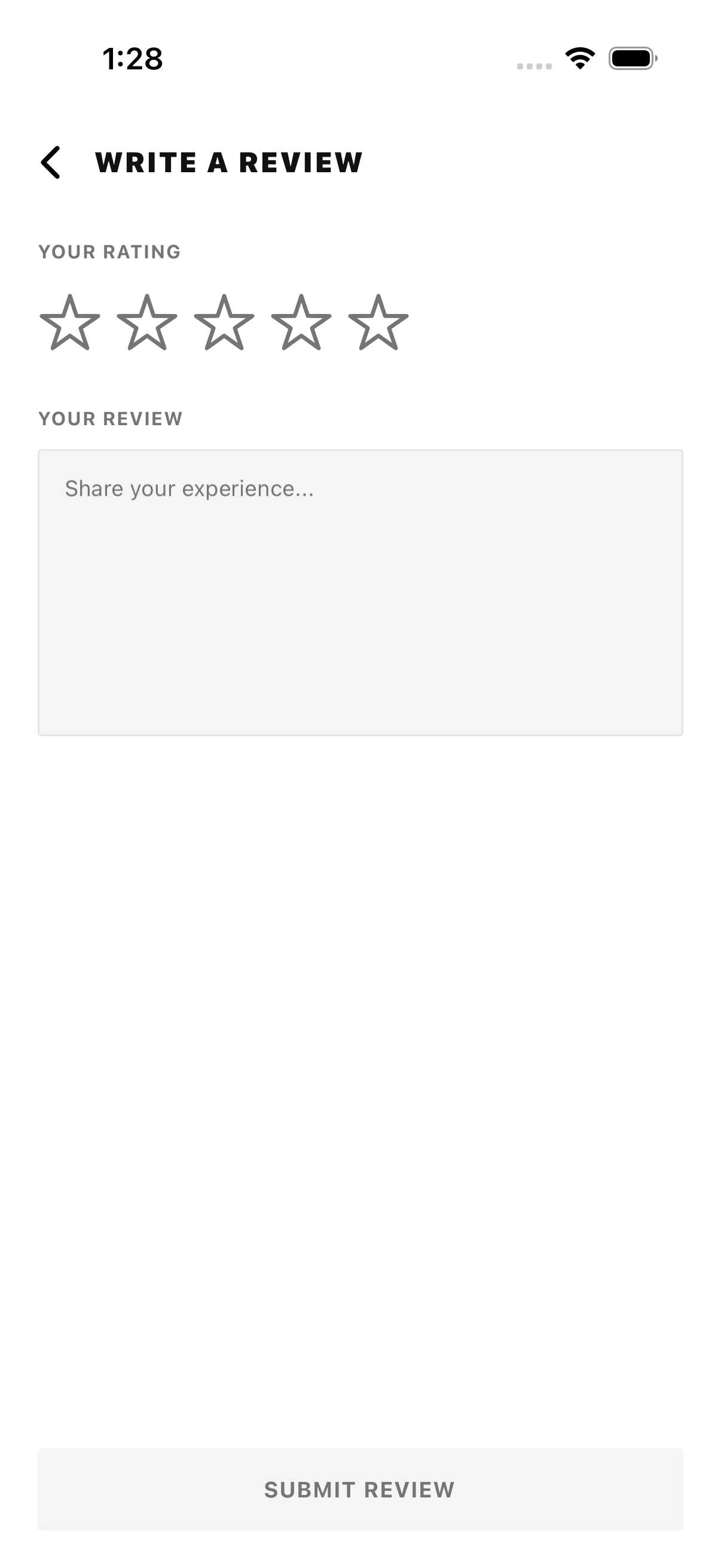Monochrome write review screen